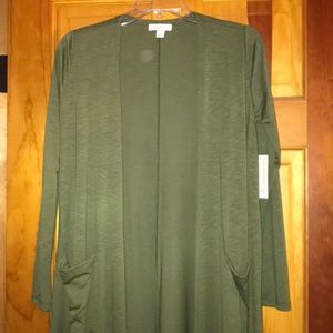 Olive Green LulaRoe Sarah Cardigan - Size Small